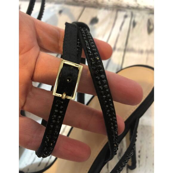 VIA SPIGA Pavlina Strappy Sandal in black satin 3.75" heel size 7 - Picture 8 of 12